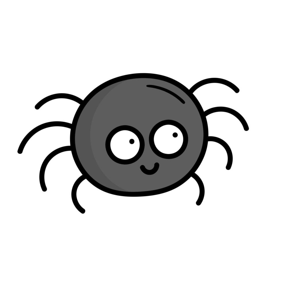 Aranha engraçada bonitinha. inseto. ilustração de estilo doodle vetor
