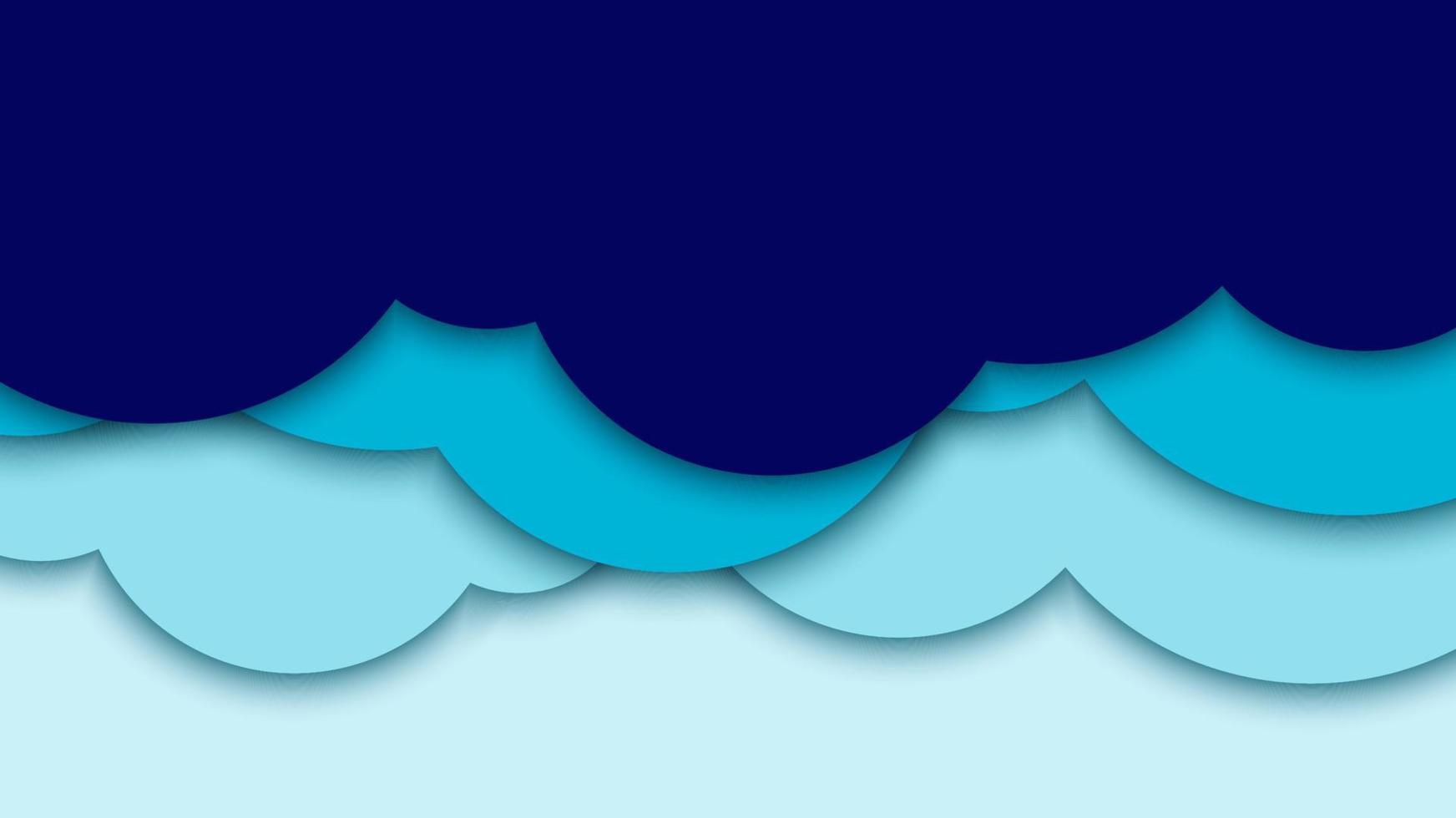 nublado no fundo do céu azul estilo de corte de papel de design plano vetor