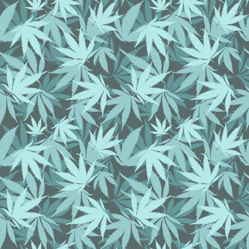 padrão sem emenda de cannabis. papel digital ganja. folhas de rastaman de menta azul vetor