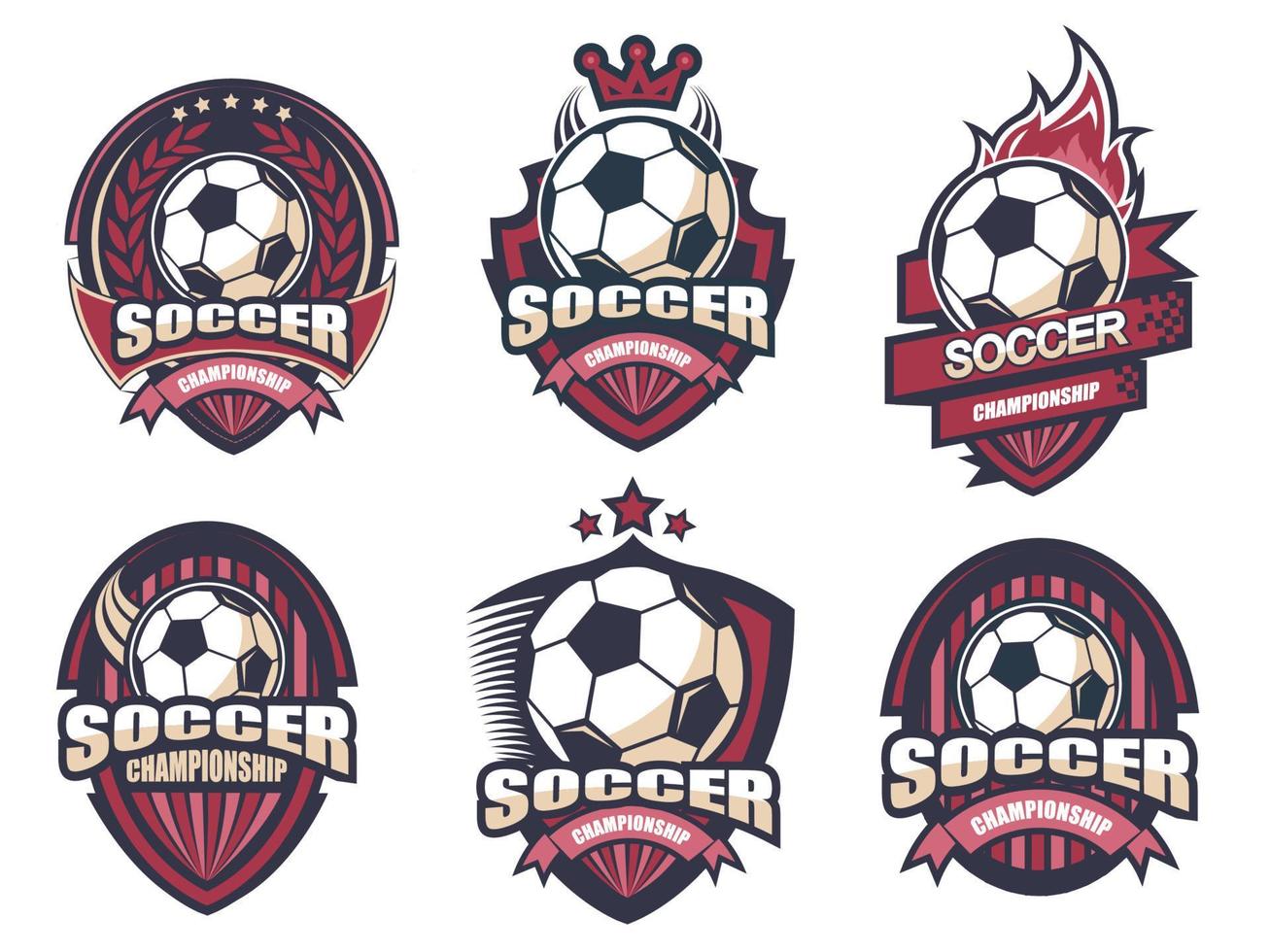 ilustração do conjunto de logotipo de futebol moderno vetor