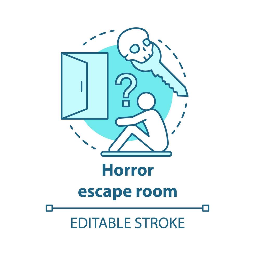 ícone de conceito de quarto de escape de tema de terror