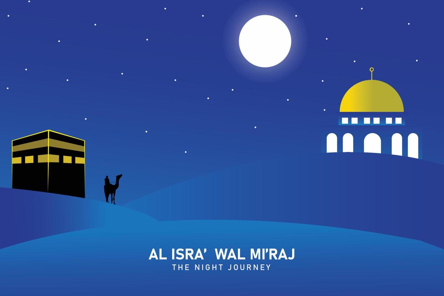 al-isra wal mi'raj a jornada noturna profeta muhammad. projeto de fundo islâmico. ilustração de arte vetorial vetor