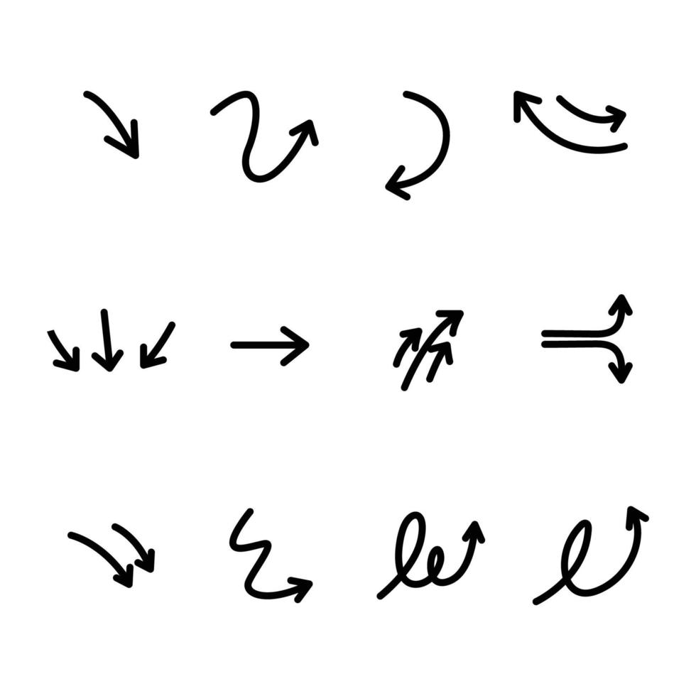 conjunto de ícones de setas. seta para o site e aplicativo. vetor
