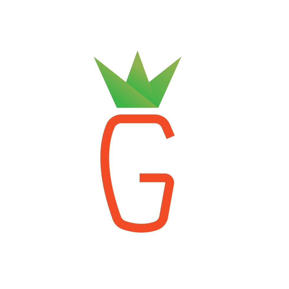 modelo de design de logotipo de cenoura moderna letra g. design de ícone de cenoura. ilustração de arte vetorial vetor