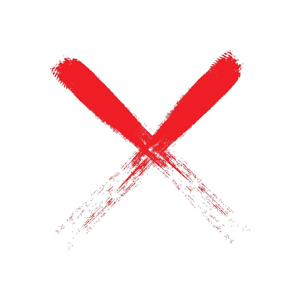 grunge cruz vermelha em fundo branco vetor