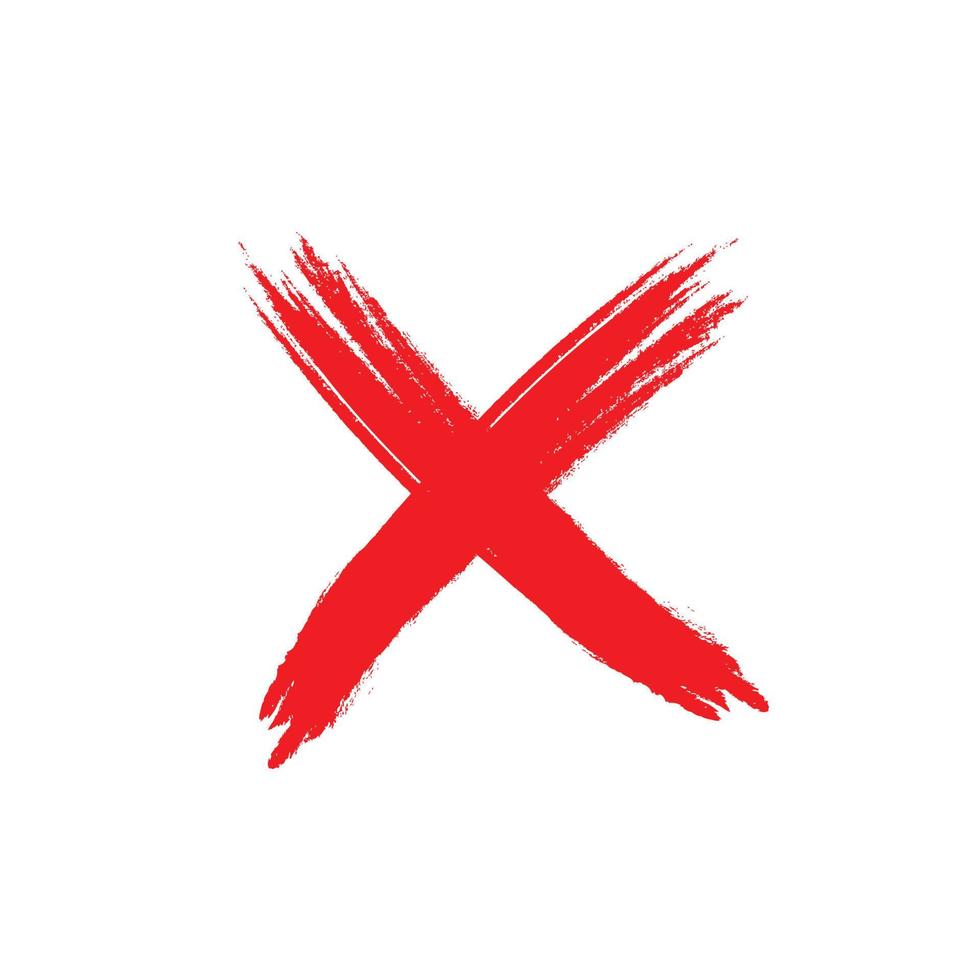 grunge cruz vermelha em fundo branco vetor