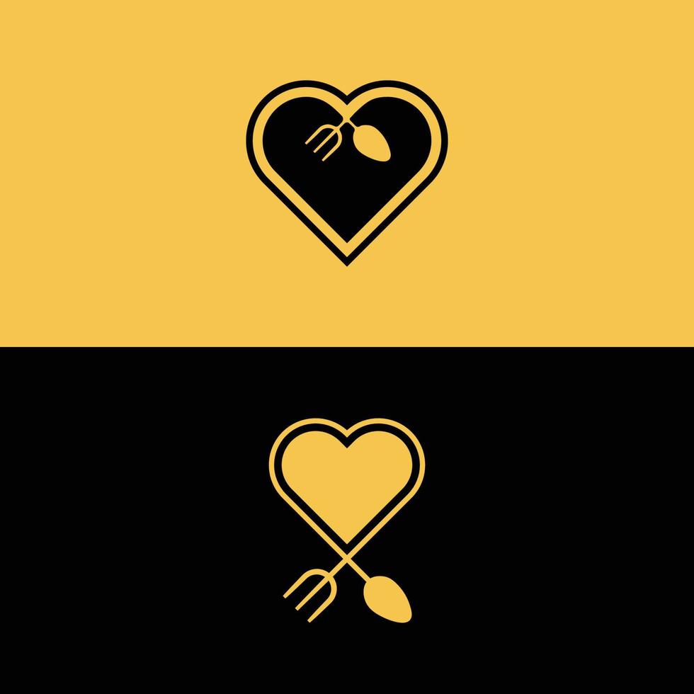 logotipo de comida. logotipo de comida de garfo e colher. sinal de talheres. ilustração de arte vetorial vetor