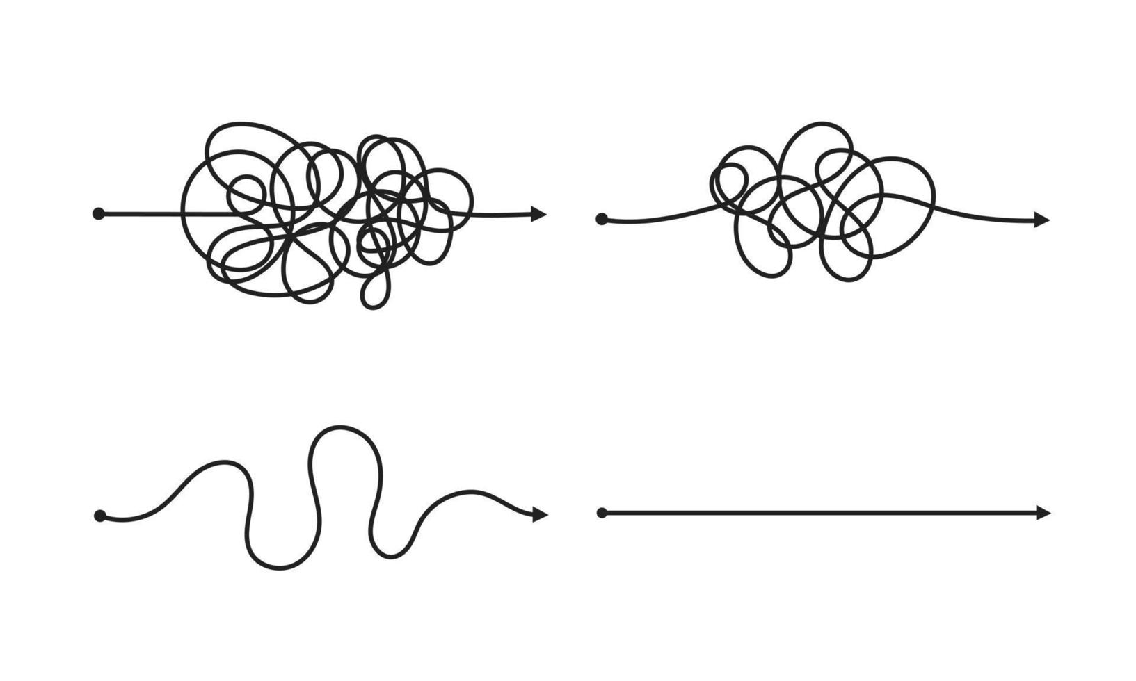 maneira simples complexa e fácil do início ao fim conjunto de ilustração vetorial. vetor