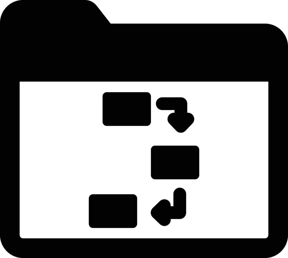 ícone de vetor isolado de pasta de fluxograma que pode facilmente modificar ou editar