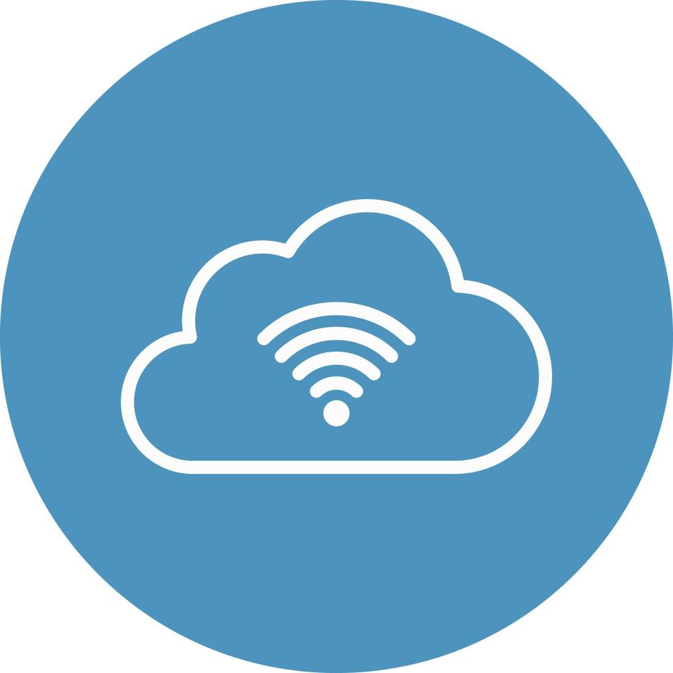 ícone de vetor isolado de sinal wifi em nuvem que pode facilmente modificar ou editar