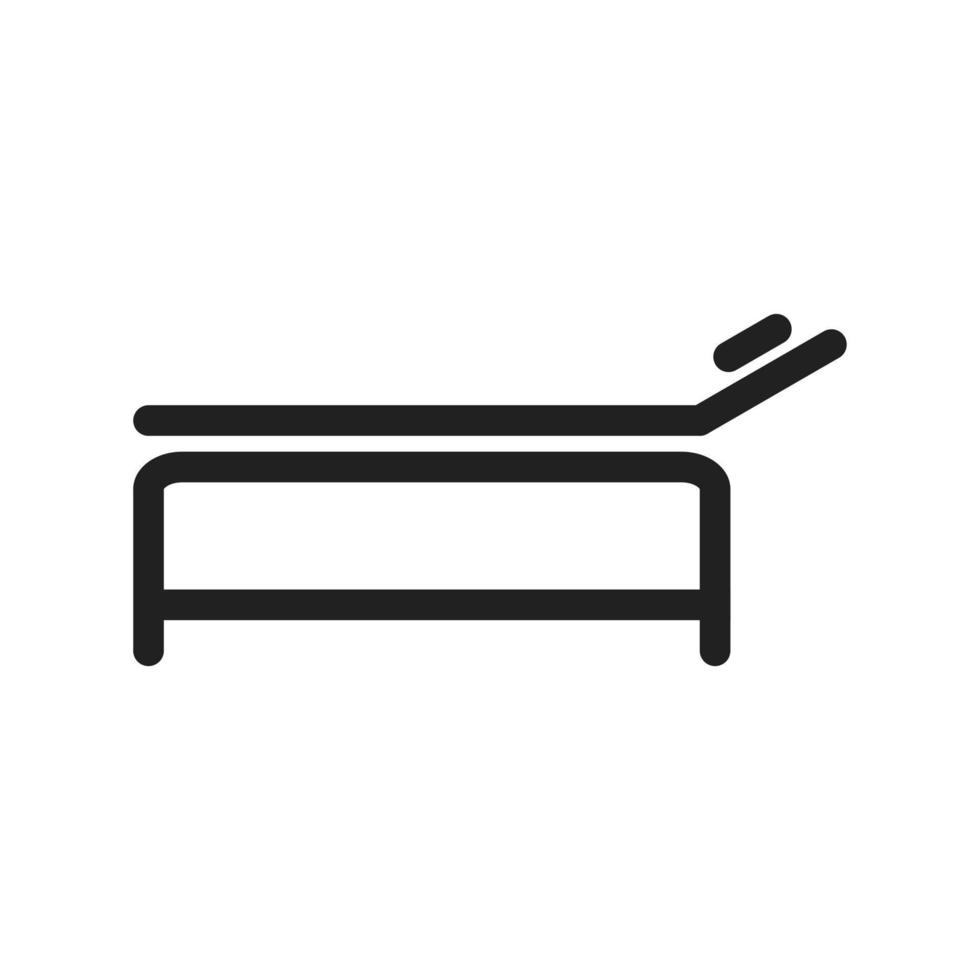 ícone de linha de cama de massagem vetor
