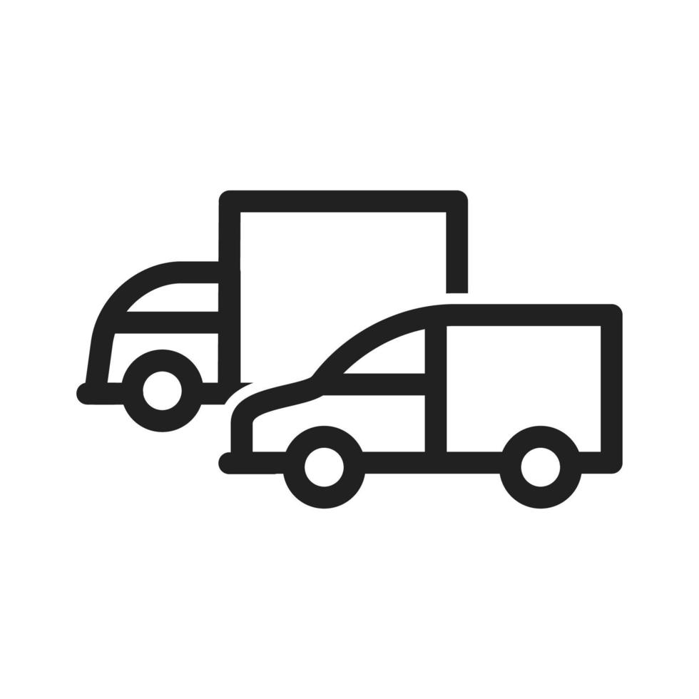 ícone de linha de caminhões estacionados vetor