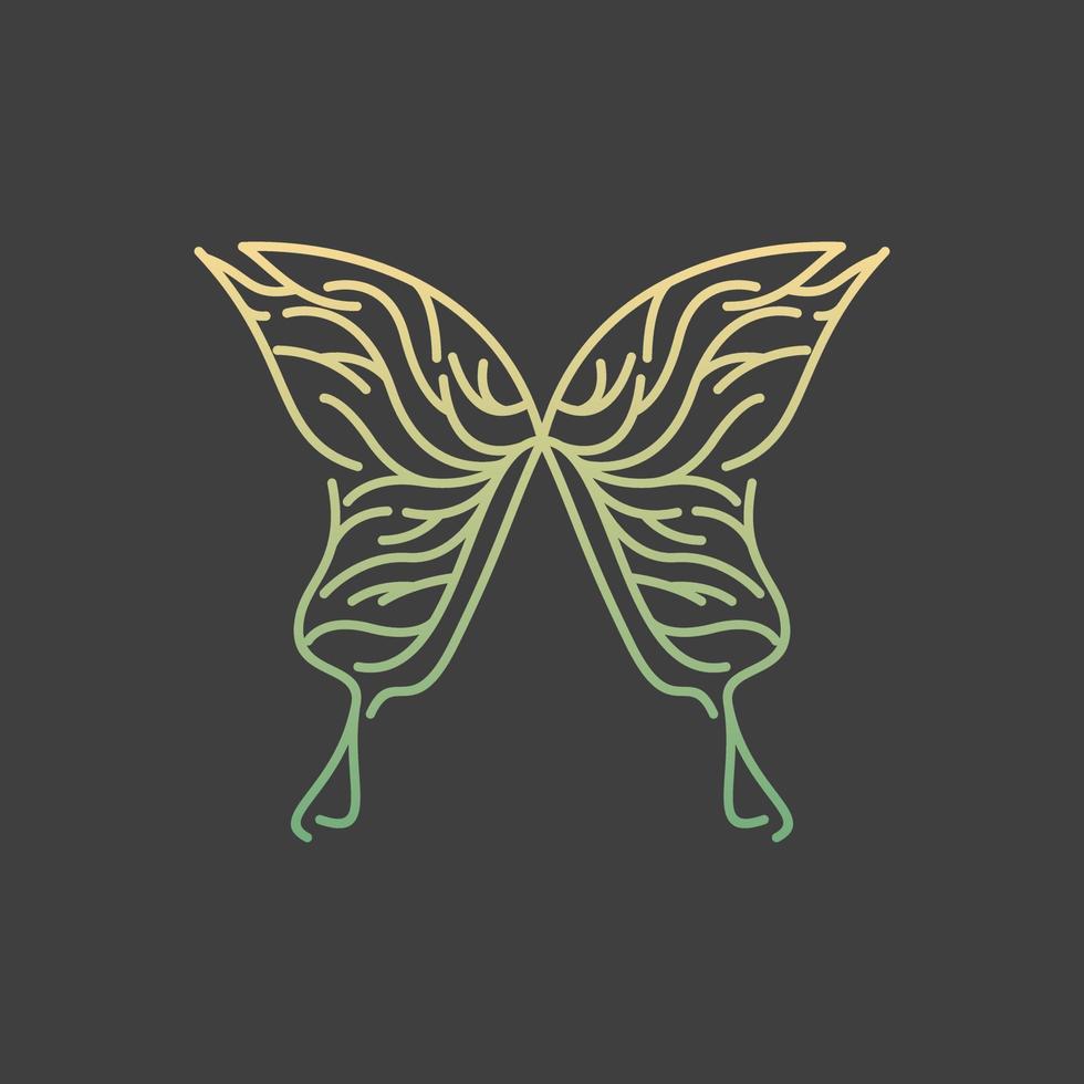 borboleta de beleza com vetor de design de logotipo de galho de galho