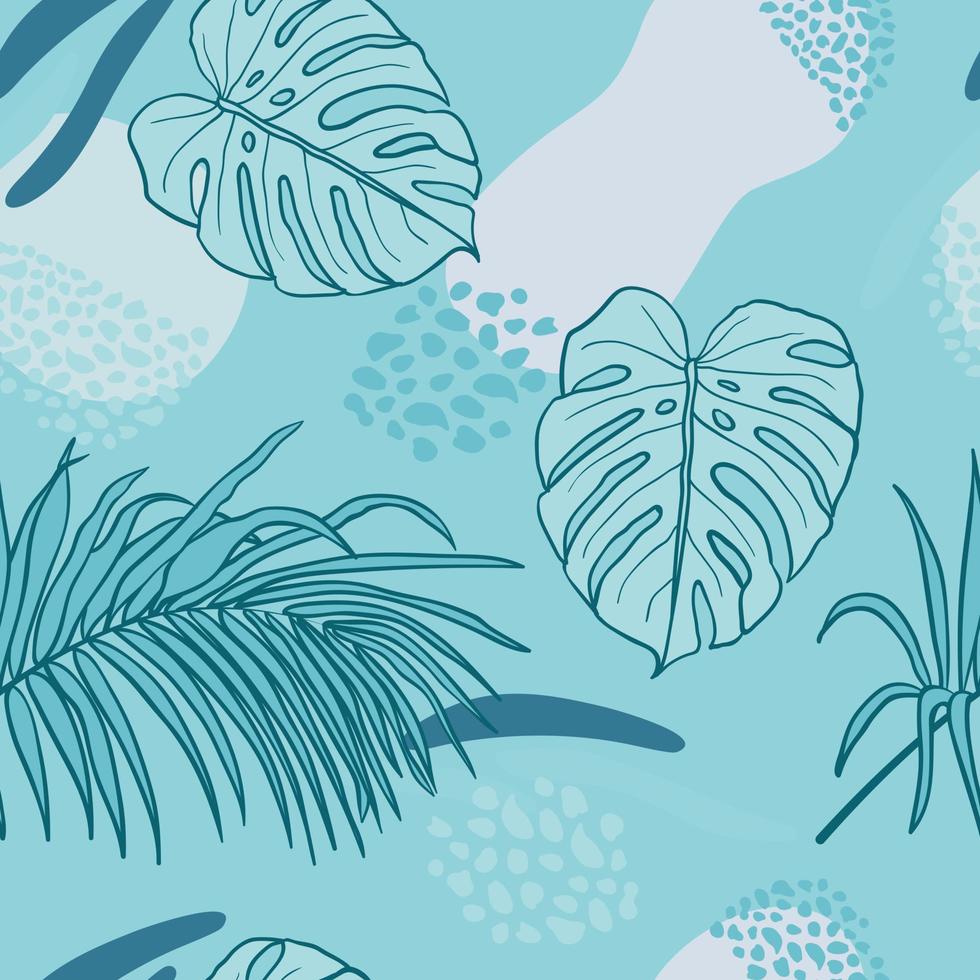 projeto de padrão sem emenda do ramo de folhas tropicais bonitas. folhas tropicais, fundo sem costura floral folha monstera. ilustração brasileira na moda. design primavera verão para moda, estampas vetor