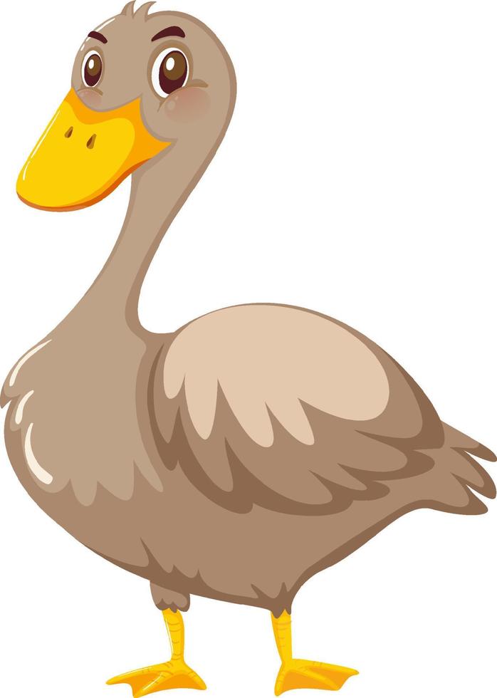 personagem de desenho animado de pato em fundo branco vetor