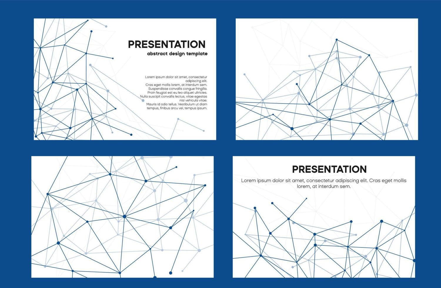 design abstrato branco e azul para o modelo. slide de tecnologia em vetor para apresentação de dados de rede