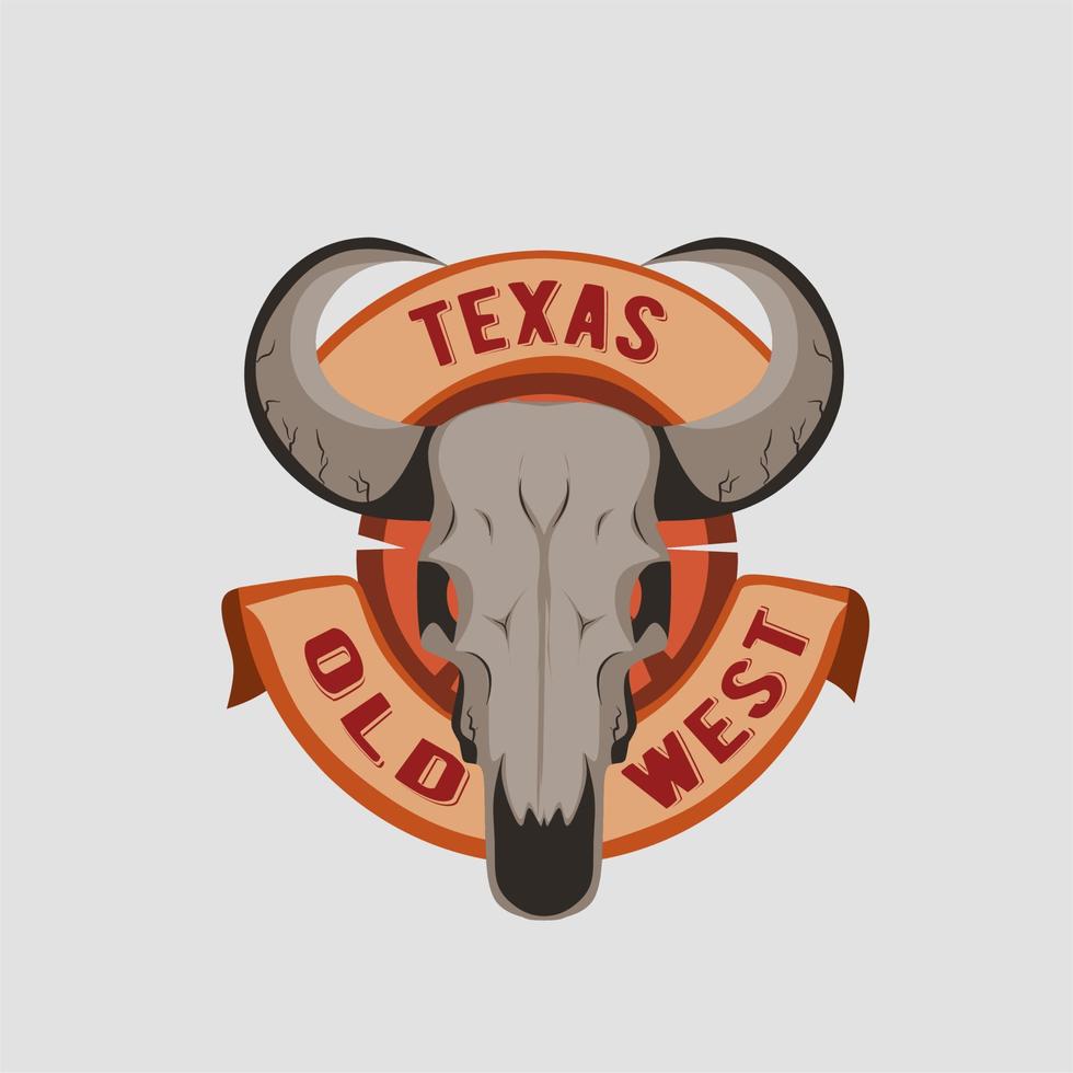 gráfico de ilustração vetorial de touro longhorn texas, logotipo do velho oeste. adequado para plano de fundo, cartaz, banner, etc vetor