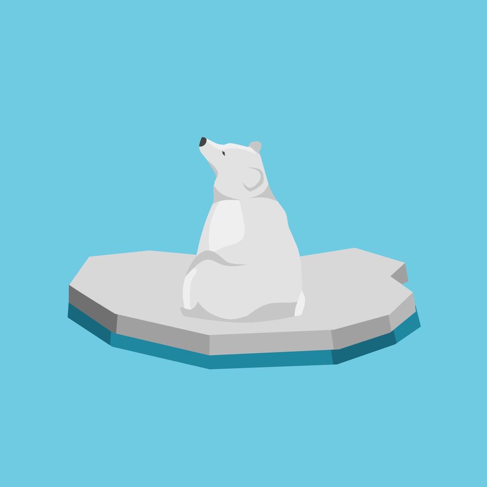 gráfico de ilustração vetorial de urso polar, sentado, esperando, adequado para plano de fundo, banner, pôster, etc. vetor