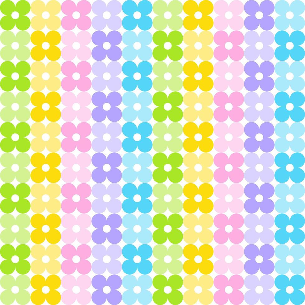elemento de flor de margarida de arco-íris pastel bonito guingão xadrez xadrez xadrez padrão scott ilustração papel de embrulho, tapete de piquenique, toalha de mesa, fundo de tecido vetor
