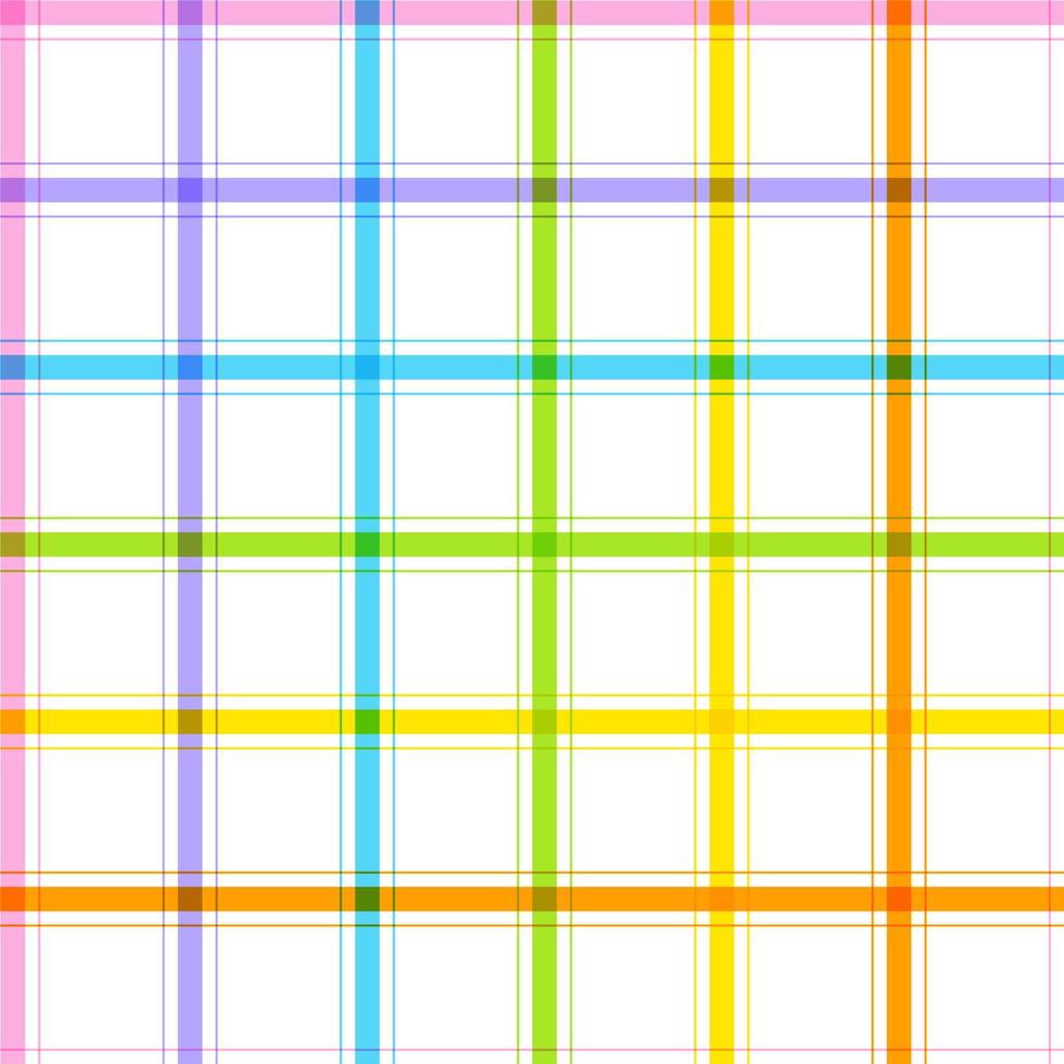 arco-íris pastel linha fofa listra listrada tartan xadrez xadrez scott gingham vetor de desenhos animados sem costura fundo de impressão