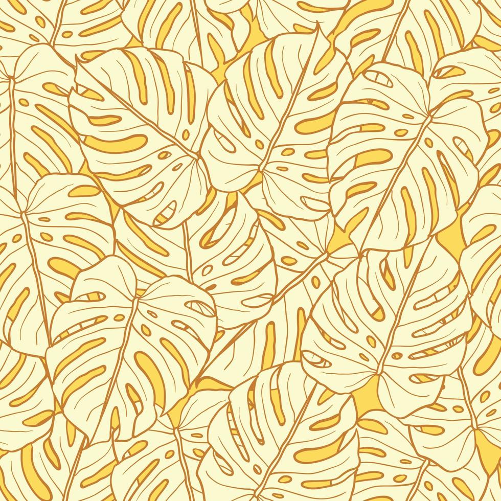 belas folhas tropicais ramo design de padrão sem emenda. folhas tropicais, fundo sem costura floral folha monstera. ilustração brasileira na moda. design primavera verão para moda, estampas vetor