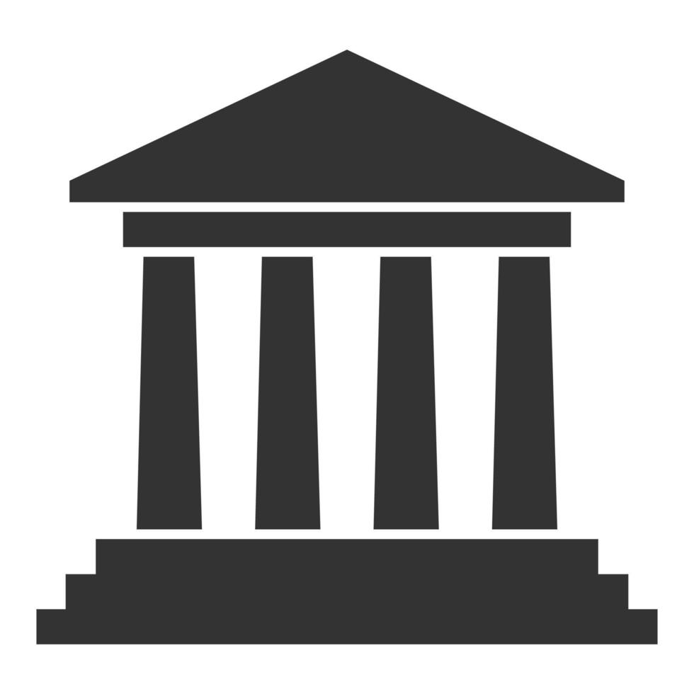 ícone de universidade isolado no fundo branco. vetor de ícone de lei. sinal de ilustração de justiça. símbolo da corte.