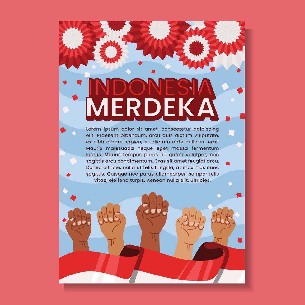 conceito de cartaz do dia da independência da indonésia vetor