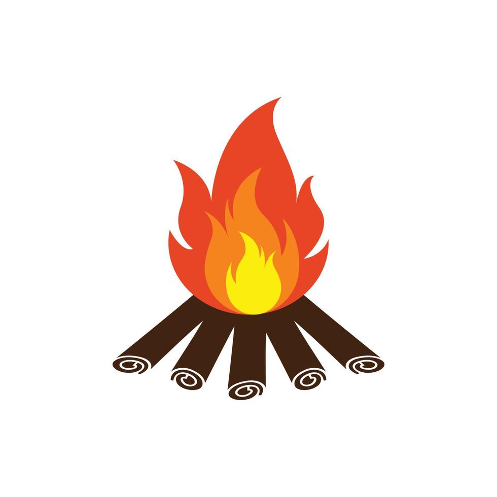 vetor de modelo de design de ícone de logotipo de fogueira