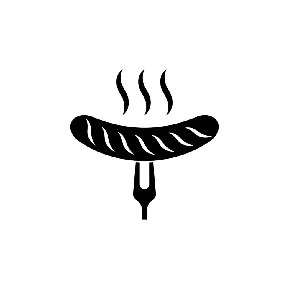 vetor de modelo de design de ícone de logotipo de garfo de salsicha