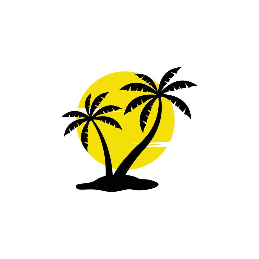 vetor de modelo de design de ícone de logotipo de palmeira