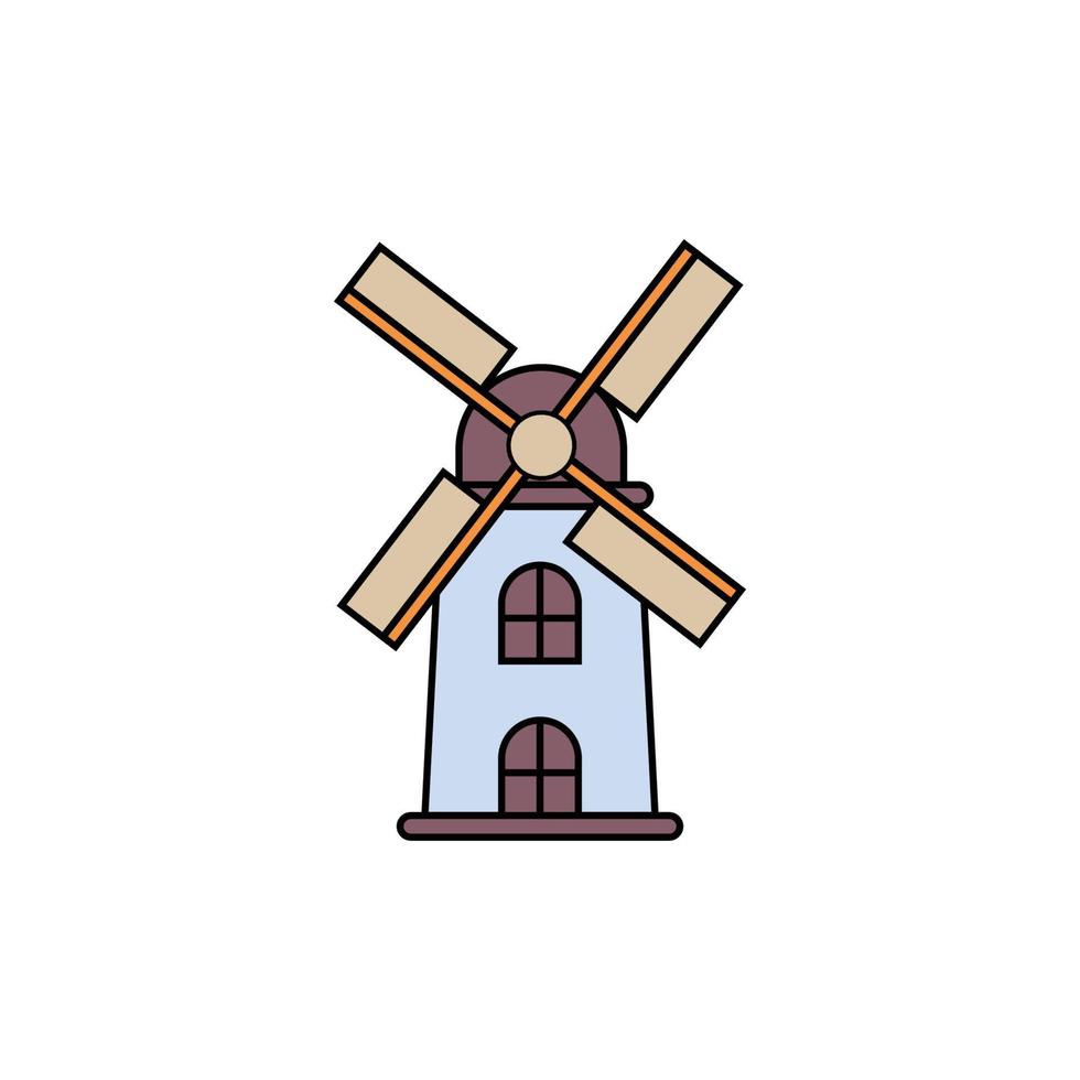 modelo de design de clipart de moinho de vento vetor