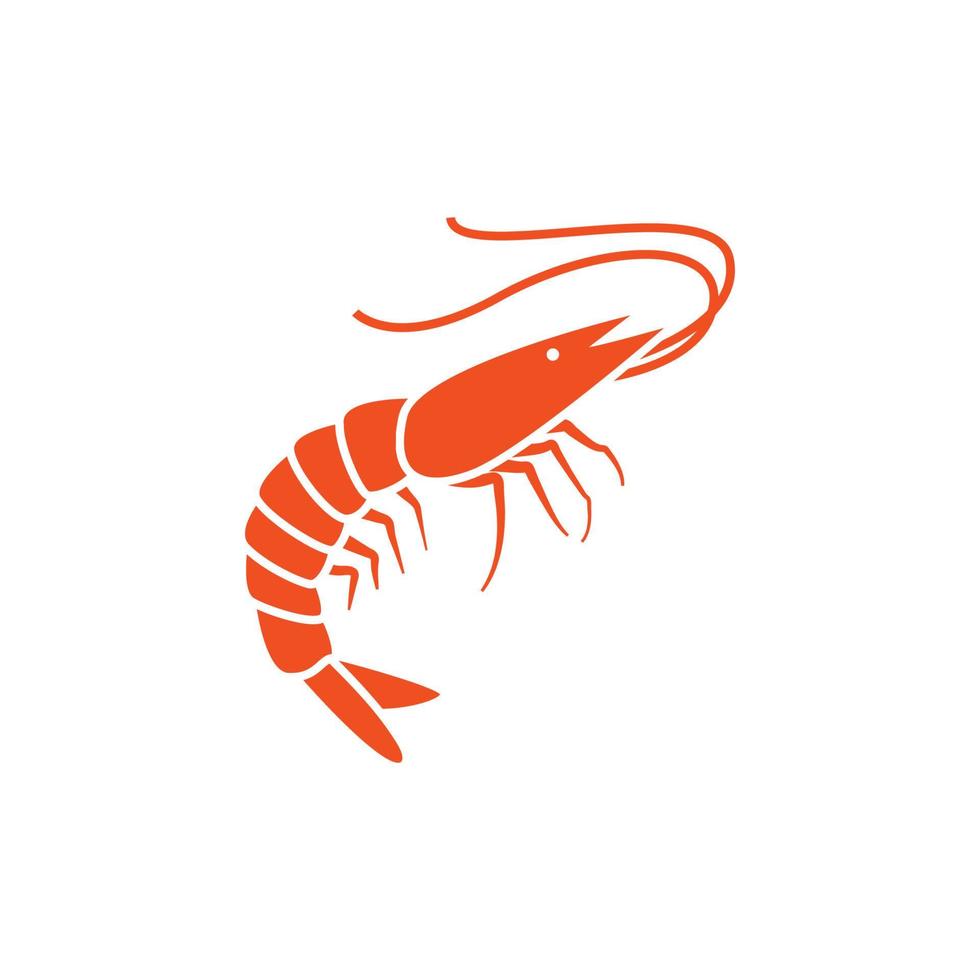 vetor de modelo de design de ícone de logotipo de camarão