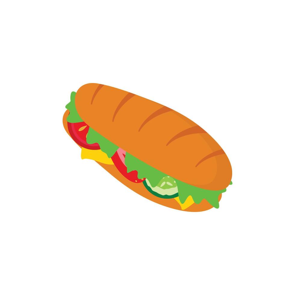 vetor de design de ícone de logotipo de sanduíche