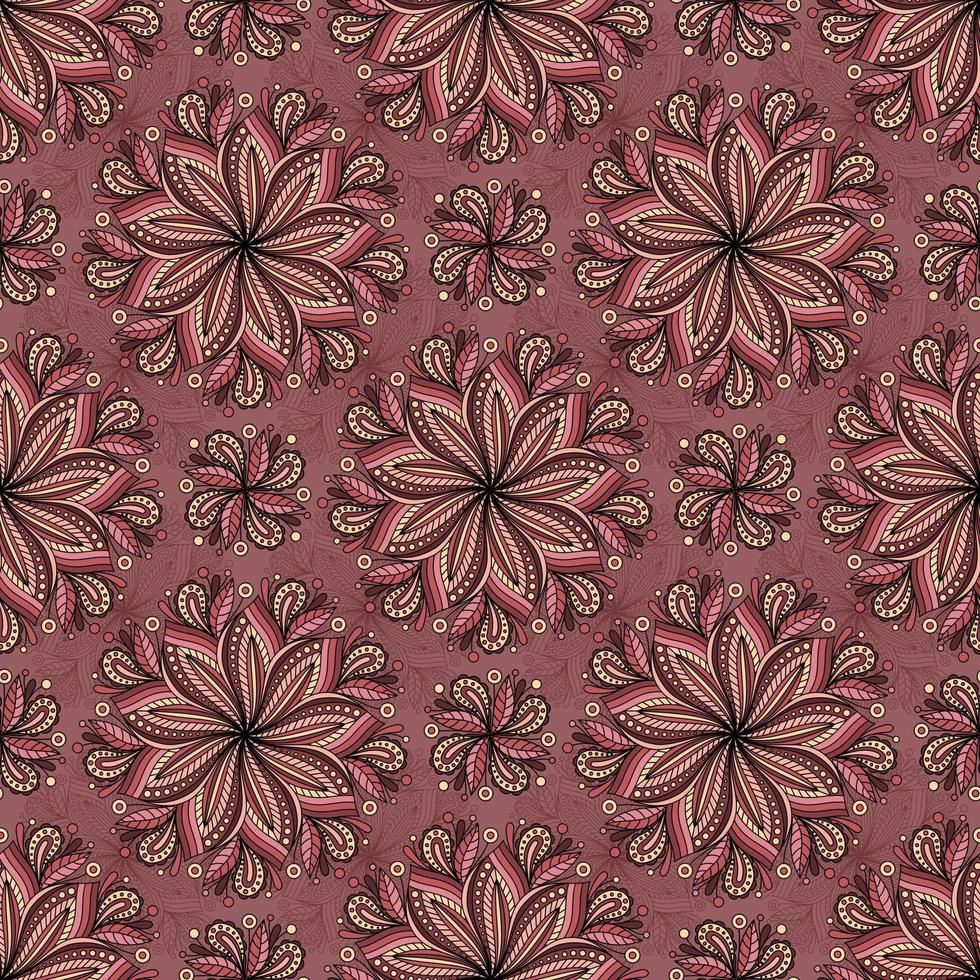 fundo de vetor sem costura coral com padrão paisley