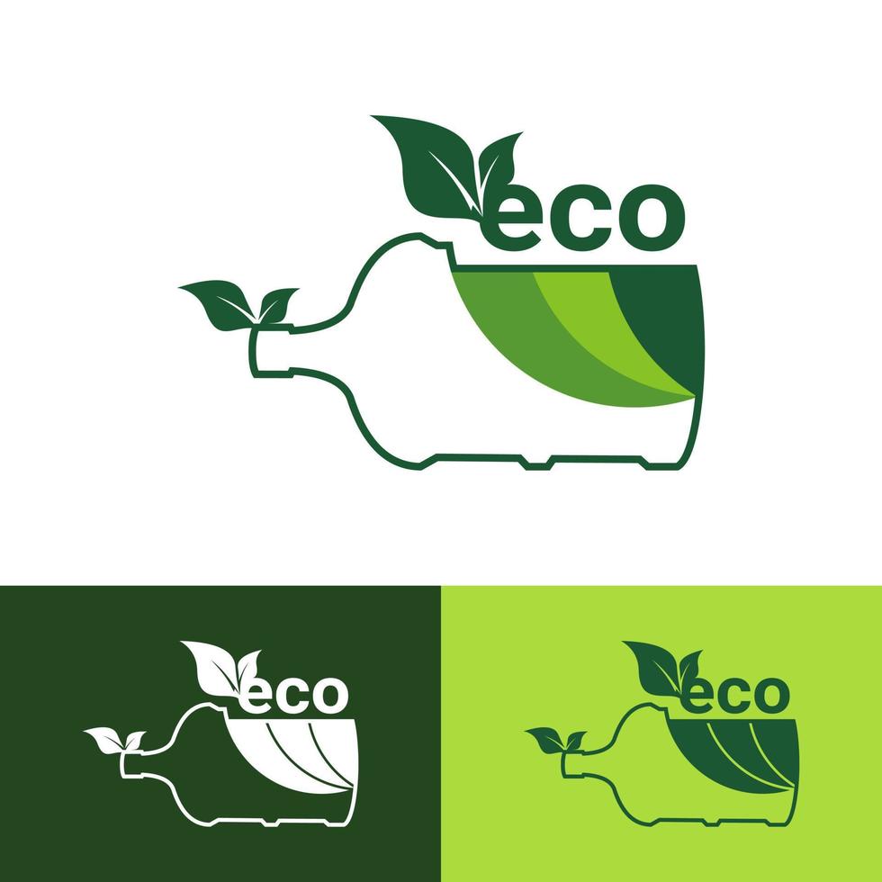 rótulo de folha ecológica. logotipos de vetor de ícone de natureza de ecologia de folha verde