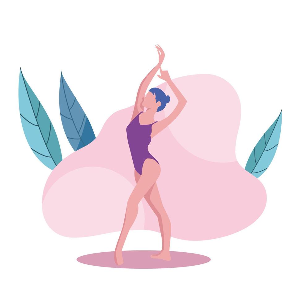 ilustração de treinamento de menina dança estilo simples vetor