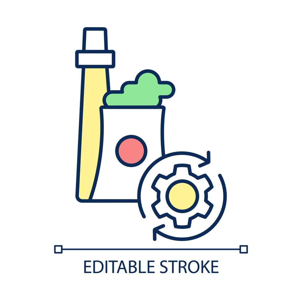 ícone de cor rgb de mudanças industriais. transformação e adaptação. usina elétrica. desenvolvimento da produção. ilustração vetorial isolado. desenho de linha preenchido simples. traço editável. vetor