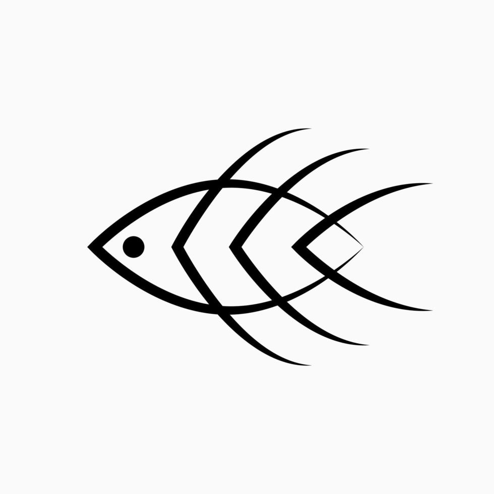 ícone de linha de peixe. Preto e branco. logotipo monocromático. para logotipo, ícone e símbolo vetor