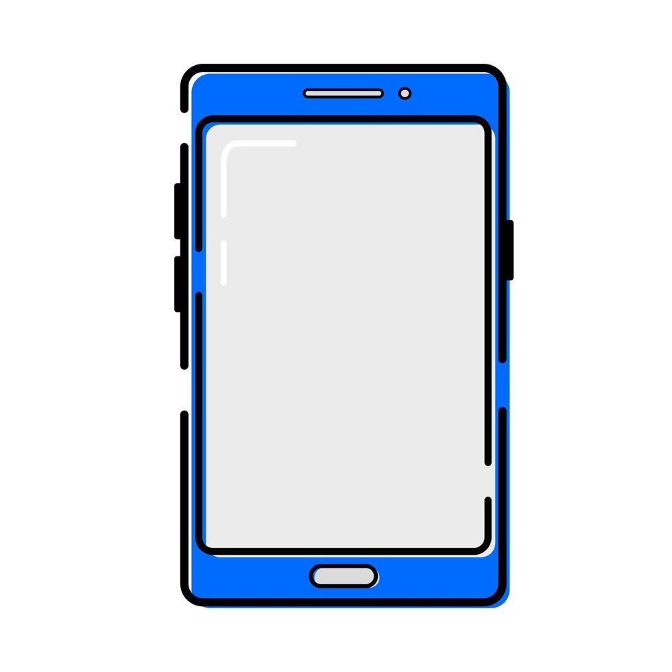 ilustração de cor simples com forma de tela de celular em fundo isolado vetor