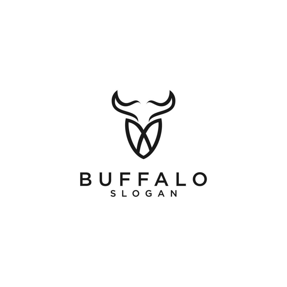 ícones de modelo de logotipo e símbolos de chifre de touro vetor
