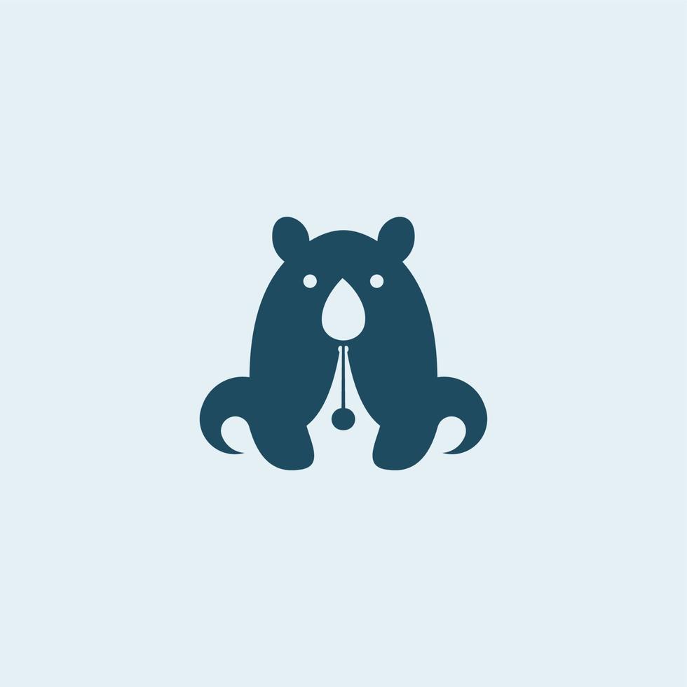 design de logotipo de urso para seus projetos vetor