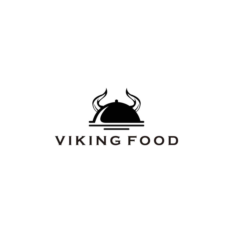 comida com ilustração de símbolo de ícone de vetor de design de logotipo viking