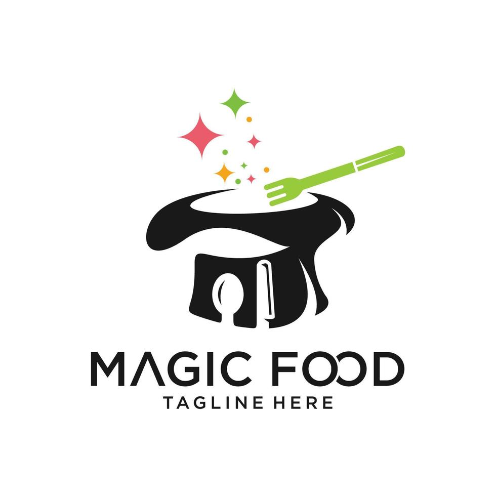 vetor de design de logotipo de comida mágica