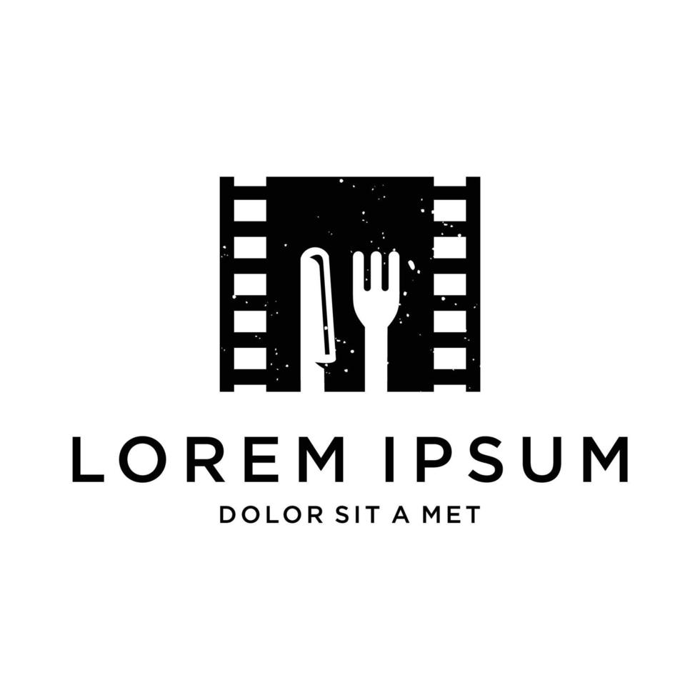 vetor de design de logotipo de filme de comida