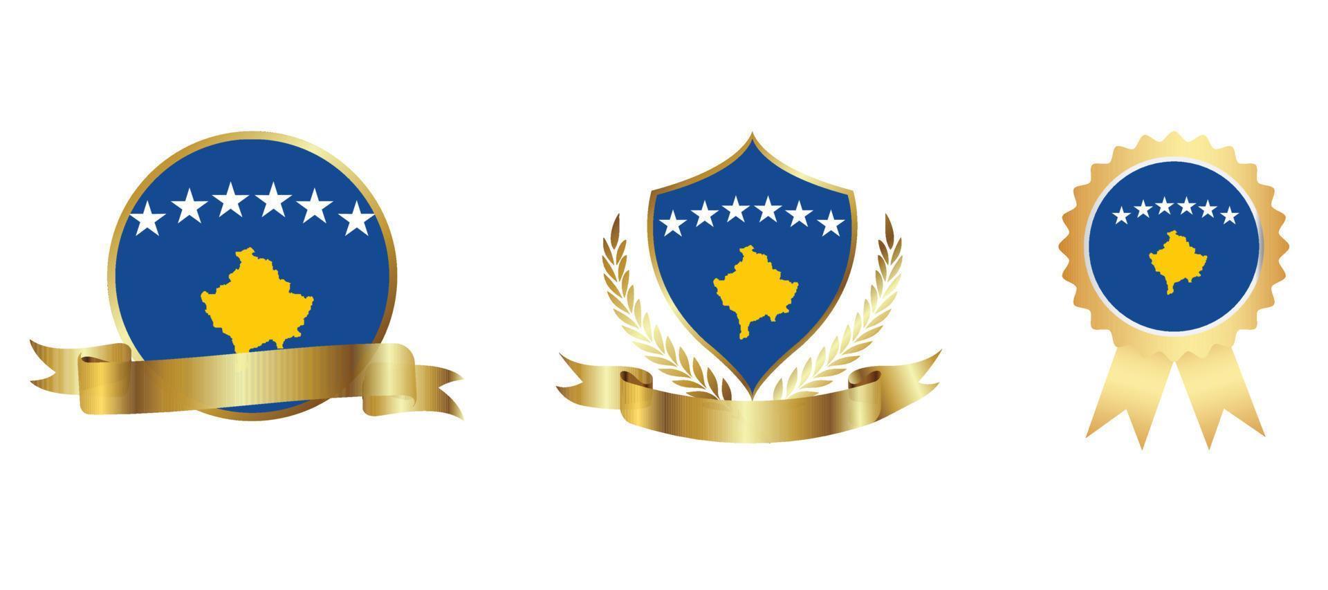 ícone de bandeira do Kosovo. conjunto de ícones da web. coleção de ícones plana. ilustração vetorial simples. vetor