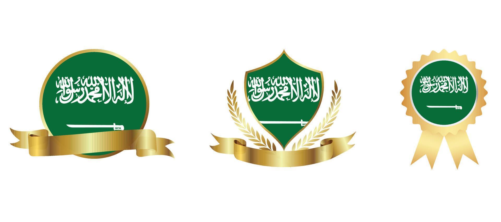 ícone de bandeira da arábia saudita. conjunto de ícones da web. coleção de ícones plana. ilustração vetorial simples. vetor