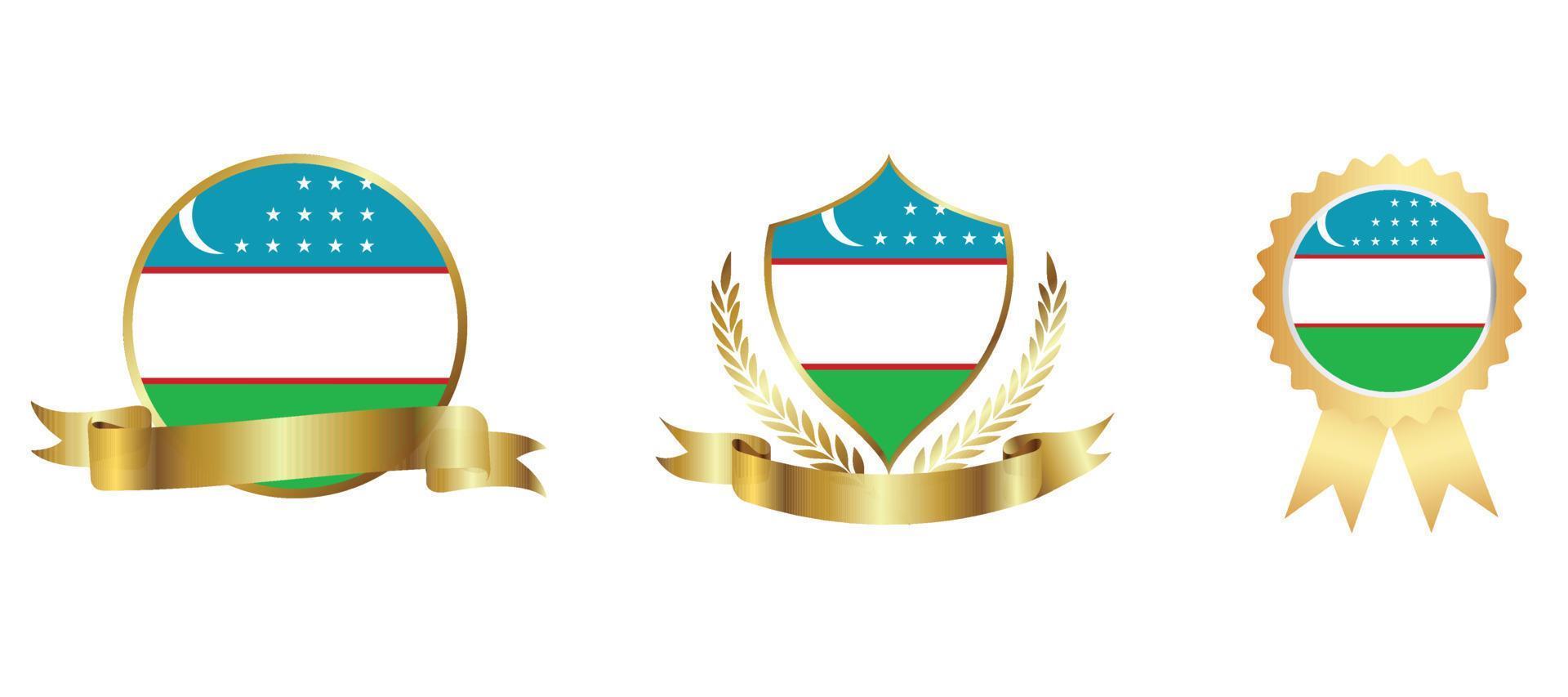 ícone de bandeira do uzbequistão. conjunto de ícones da web. coleção de ícones plana. ilustração vetorial simples. vetor