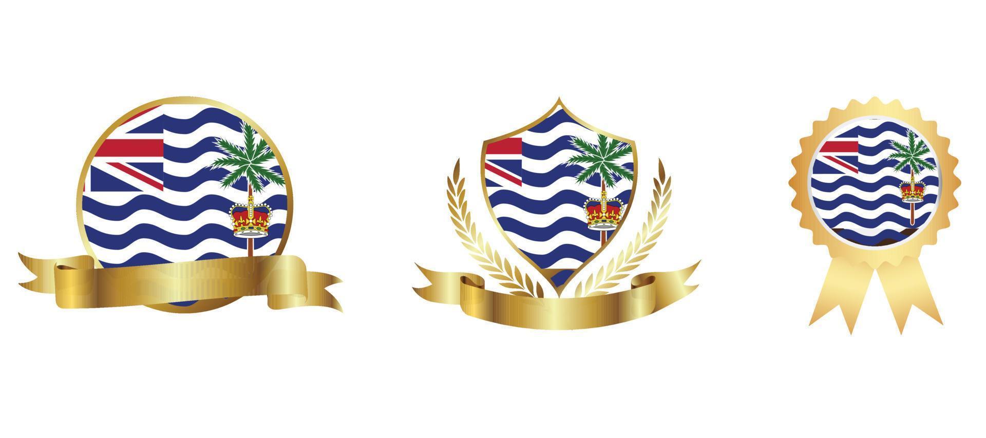 ícone de bandeira do território do Oceano Índico britânico. conjunto de ícones da web. coleção de ícones plana. ilustração vetorial simples. vetor