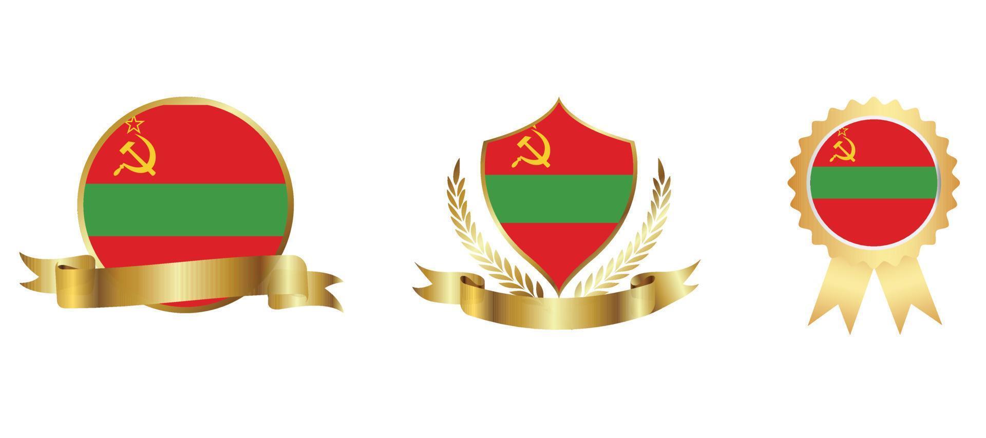 ícone de bandeira da Transnístria. conjunto de ícones da web. coleção de ícones plana. ilustração vetorial simples. vetor