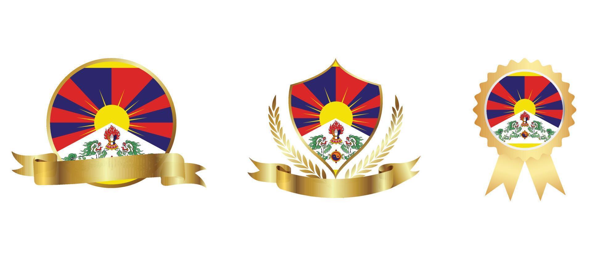 ícone de bandeira do Tibete. conjunto de ícones da web. coleção de ícones plana. ilustração vetorial simples. vetor